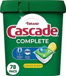 Cascade Complete Dishwasher Pods, Actionpacs Dishwasher Detergent, Lemon Scent, 78 Count