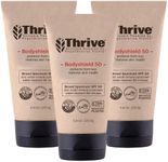 Thrive Natural Care Body Mineral Sunscreen SPF50 - Water Resistant Reef Safe Sunscreen with Broad Spectrum Clear Zinc Oxide Sun Block - Vegan, 5.8 Oz (Pack of 3)