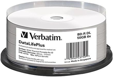 Verbatim BD-R - Blu-ray-Disc 50 GB, White Printable Surface, 6X Burning Speed, DataLifePlus, 25-Pack Spindle