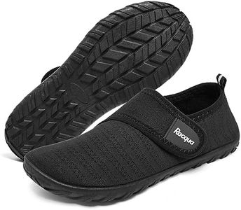 Racqua Kids Water Shoes Boys Girls Quick Dry Barefoot Lightweight Beach Sport Aqua Shoes Swim Pool Walking Surfing Boating Shoes Big Kid Black 5