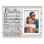 1st Anniversary Wedding Gifts for Her Him - 1st Anniversary Picture Frame, Anniversary Marriage Gifts for Couple, Husband or Wife, 1 Year of Marriage, Fits 4x6 Inches Photo