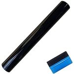 NewL High Gloss Black Vinyl Wrap Self Adhesive Air Release Bubble - Outdoor Rated for Automotive Use (30cm x 152cm)