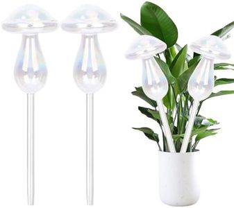 Ajuanbazha 4 Pièces Boules D'irrigation Champignon, Système D'auto Arrosage en Verre Transparent pour Plantes D'intérieur et D'extérieur, Dispositif Goutte à Goutte Décoratif