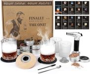 Cocktail Smoker Kit with Torch, 6 Flavors Wood Chips, 2 Whiskey Glasses, Bourbon Smoker Kit, Old Fashioned Drink Whiskey Smoker Kit Set, Birthday Whiskey Gifts for Men, Dad, Husband(No Butane)