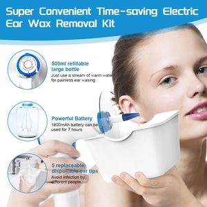 Rechargeable Electric Ear Wax Removal Kit – Irrigation System with 9+1 Disposable Tips & Catch Basin