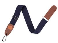 JUAREZ JRGST100BL Adjustable Guitar Strap For Electric/Acoustic Guitar/Bass - Soft Strap with PU Leather Ends Dark Blue