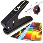 Pick-a-Palooza DIY Guitar Pick Punch - The Premium Guitar Pick Maker and a Leather Key Chain Pick Holder - Gift Pack - Black