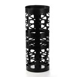 ZENFUN Umbrella Stand, Black Metal Umbrella Holder Freestanding, Cane Walk Stick Holder, Round Umbrella Rack for Entryway, Home, Office, 5.9 x 5.9 x 15.7 Inches