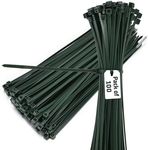 Bolt Dropper Cable Zip Ties 10'' - Heavy Duty Zip Ties for Outdoor, Indoor Use - Electrical Cable ties for Home & Office Cable Management - Reusable Twist Ties, Garden Ties - Green - Set of 100