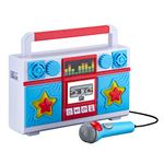 Special Mother Goose Club Sing Along Boombox with Microphone, Built in Music, Flashing Lights, Real Working Mic for Kids Karaoke Machine, Connects Mp3 Player Aux in Audio Device