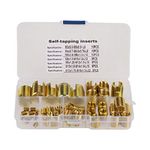 50Pcs Thread Inserts, Self Tapping Thread Inserts Nuts Combination Set for Thread Repair Furniture M3/M4/M5/M6/M8/M10/M12