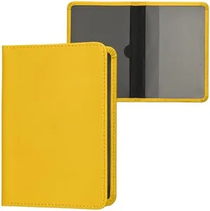kwmobile Registration and Insurance Holder - Car Document Holder for Vehicle Documents and Cards - PU Leather - Yellow