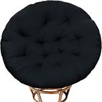 Bextile Papasan Chair Cushion Only, 52 in Cushion for Papasan, Round Leisure Papasan Seat Cushion (Black)