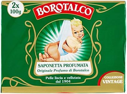 Borotalco, Sapone Solido, Saponetta Solida Profumata alla Fragranza Borotalco - Ideale per l'Igiene delle tue Mani, per una Pelle Liscia e Vellutata - Due Saponette da 100 gr