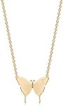 MEVECCO Gold Dainty Initial Necklace 18K Gold Plated Butterfly Pendant Name Necklaces Delicate Everyday Necklace for Women Minimalist Personalized Jewelry