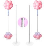 YALLOVE Heavy Duty Metal Balloon Column Stand Kit, Set of 2, 80 Inch Height Adjustable Balloon Tower Holder for Indoor and Outdoor Event and Party Decoration, Easy Assemble and Disassemble