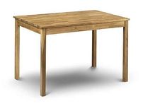 Julian Bowen Dining Table, Solid Oak & Oil Finish, Height: 75, Width: 118, Depth: 75cm