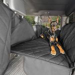 4Knines Hard Bottom Car Seat Cover for Dogs - Waterproof Back Seat Extender - Heavy-Duty Dog Car Seat Protector for Large SUVs, Trucks - Built-in EZ Open Door Protection (Patent Pending) - Black, XL