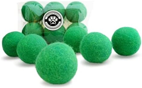 Earthtone Solutions Wool Cat Toys - Felt Cat Toy Balls for Small Pet Fetch and Play - Eco Friendly Quiet Wool Ball Cat Toy for Cats and Kittens - Choose Your Colors (Green)