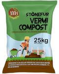 STONEFUR Vermicompost for plant 25kg | Organic Manure for Plants | Fertilizer for Home Gardening | Soil Mix for Pot Plants | Compost Garden Soil | Enriched Potting Soil | Natural Booster for Flowering