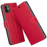 ELESNOW Case for iPhone 11, Premium Leather Flip Phone Case Cover with Magnetic Closure Compatible with Apple iPhone 11 (Red)