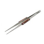 Alis Soldering Stainless Steel Straight Tweezer with Fiber-Grip Handle - Jewelry Welding Heat Resistant - Tweezer for Repair, Making Tool & Craft Tool - 1 PC