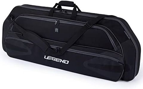 Legend Monstro Professional Soft Compound Bow Case - Travel Archery Case with Shoulder Strap, Foam Padding & Safe Storage for Archery Accessories - 37" Arrow Tube Holder Pocket, 44" Interior - Black