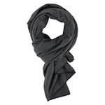 Bucky Jersey Stripe Travel Comfort, Blanket Scarf, Black Stripe (551253), Black Stripe, One Size