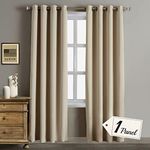 Rose Home Fashion RHF Blackout Thermal Insulated Curtain - Antique Bronze Grommet Top for Bedroom 52W by 84L Inches- Biscotti Beige