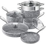 MICHELANGELO Pots and Pans Set 10 Pieces, Non Stick Cookware Set with Stone-Derived Coating, Pots and Pans Non Stick 10pcs