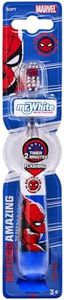 Marvel Spiderman Little Teeth Flashing Toothbrush for Kids with 2 Minute Flashing Timer, Comfortable Handle Grip, Soft Rounded Bristles and Suction Cup for Upright Storage for Children Ages 3+