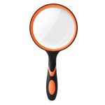 Magnifying Glass 10X,70mm Magnifying Lens Shatterproof High Clarity Magnifying Glass with Non-Slip Soft Rubber Handle for Observation Reading Book Fault Finding(Orange)