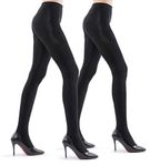 G&Y 2 Pairs Ultra Opaque Tights for Women - 80D Microfiber Control Top Pantyhose (black, XL)