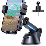 Wireless Car Charger, JOYROOM 15W Qi Fast Charging Car Charger Phone Holder Mount, Auto-Clamping Alignment Windshield Dashboard Air Vent Cell Phone Holder for iPhone 13 Pro Max 12 11, Galaxy S22/S20+