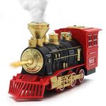 Hot Bee Electric Toys Train Steam Locomotive Engine - USB Charging Electric Train Engine Toy w/ a Rechargeable Battery,Smoke, Lights & Sounds, Best Gifts for Kids Age 3 and Up