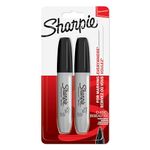 Sharpie Permanent Markers | Chisel Tip | Black | 2 Count