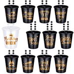 12 Pieces Shot Glass Beaded Necklaces Birthday Party Shot Necklace Cups Funny Birthday Naughty Plastic Shot Glasses Necklace for Birthday Women Wedding Party Supplies