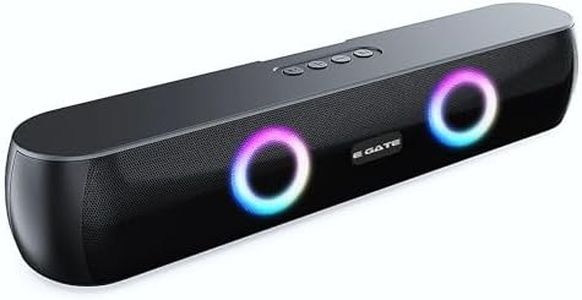 E GATE C210 | 20W Bluetooth Speaker Soundbar, Dual Drivers + Dual Passive Radiator for Extra bass, RGB Light, Upto 15 Hrs Backup from 2000mah Battery, Call Function, TWS, Aux, USB, FM