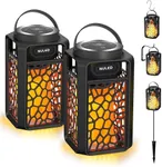 Nunet 2Pack Outdoor Bluetooth 5.1 Speakers LED Flame Speakers 10W TWS Tiki Torch Atmosphere Lantern Waterproof Wireless Portable Sound System Wall Mounts Shepherd's Hooks for Patio/Yard