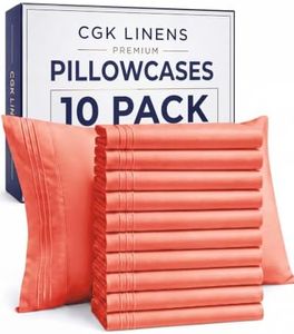 King Pillow Cases Set of 10 - Ultra Soft Hotel Quality Pillowcase Covers - Comfy & Wrinkle Free - Wrinkle & Fade Resistant - Soft, Easy-Care, Machine Washable Pillow Protectors - 10 Piece Set - Coral
