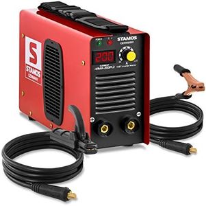 Stamos Welding Group S-MMA-200PI.2 Elektroden Schweißgerät Elektro Inverter E-Hand MMA (200 A, Hot Start, Display LED, IGBT, Einschaltdauer 60%, inkl. Zubehör)