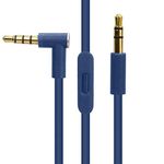 Replacement Audio Cable Cord Wire with in-line Mic Audio Extension Cable and Remote Control Compatible Beats by Dr Dre Headphones Solo/Studio/Pro/Detox/Wireless/Mixr/Executive/Pill (Blue)