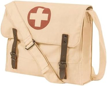 Rothco Vintage Medic Canvas Bag With Cross, Mens Crossbody Messenger Shoulder Bag, Khaki, One Size