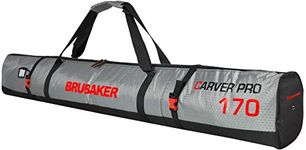 BRUBAKER CarverTec Pro Ski Bag for 1 Pair of Skis and Poles - Silver Red - 66 7/8 Inches / 170 Cm