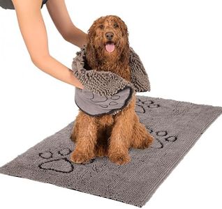 Dog Gone Smart Dirty Dog Shammy + Doormat Bundle - Super Absorbent Plush Shammy Towel & Doormat - Fast-Drying, Soft & Gentle on Fur, Non-Slip Backing, Machine Washable, Durable and Long-Lasting - Grey