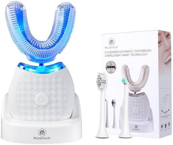 Magentak Electric Toothbrush for Adults, U Shaped Automatic Toothbrush for 360-degree Cleaning, 3 Modes for Whitening, Wireless Charging Kit for Travel or Home(White)