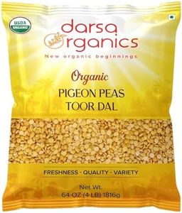 Darsa Organics Toor Dal 4 lb | Yellow Split Pigeon Peas Lentils | USDA Organic | Non-GMO | Chemical-Free | Kosher I Yellow lentils dry daal I Toor dal organic everyday dal