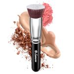 Foundation Brush Flat Top Kabuki - Perfect For Blending Liquid Makeup, Cream or Flawless Powder Cosmetics - Buffing, Stippling, Concealer - Premium Quality Synthetic Dense Bristles