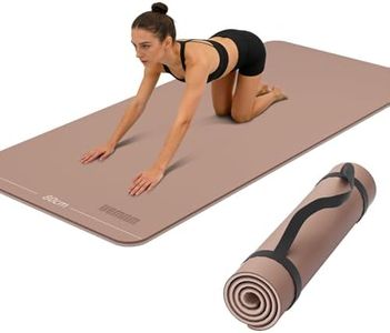 Extra Wide Yoga Mat - 32" Non-Slip Thick 1/3 Inch POE Eco-Friendly Exercise Mat with Carrying Strap for Yoga, Pilates, Home Workouts, 72"L x 32"W x 1/3 Inch Thick (brown/beige)