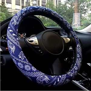 Men's Automotive Ethnic Flax Cloth Cute Elephant Universal Car Steering Wheel Cover Elephone
